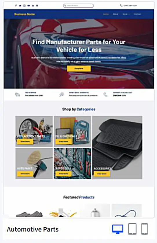 Automotive Parts Websites Design