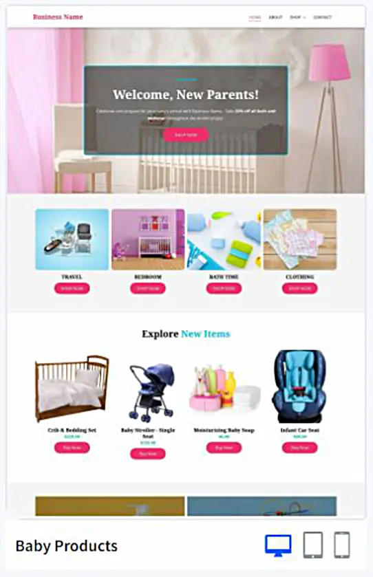 Baby Products Shop Websites Design