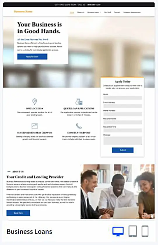 Business Loans Website Design